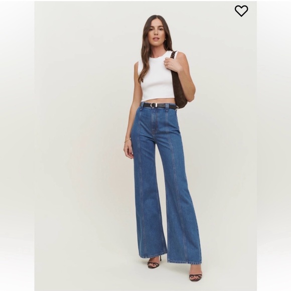 Reformation Denim - Reformation Leah Seamed High Rise Wide Leg Jeans